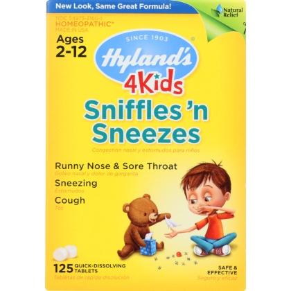HYLAND\'S: 4 Kids Sniffles \'N Sneezes, 125 Quick-Dissolving tablets