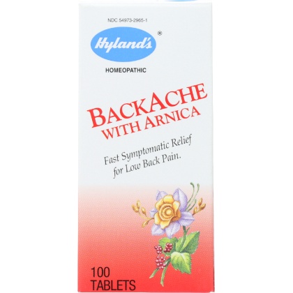 HYLAND\'S: Backache with Arnica Homeopathic Natural Relief, 100 Tablets