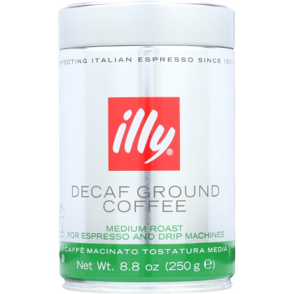 ILLYCAFFE: Ground Espresso Decaffeinated Coffee, 8.8 oz