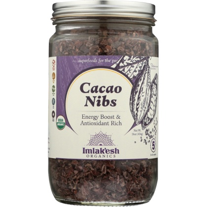 IMLAKESH ORGANICS: Cacao Nibs Organic, 16 oz