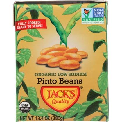 JACKS QUALITY: Organic Low Sodium Pinto Beans, 13.4 oz