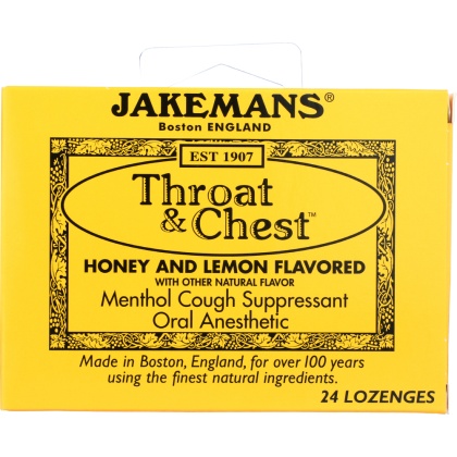 JAKEMANS: Lozenge Throat and Chest Honey and Lemon, 24 pc