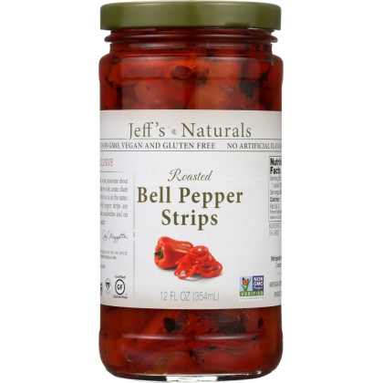 JEFF\'S NATURALS: Roasted Bell Pepper Strips, 12 oz