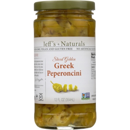 JEFF\'S NATURALS: Sliced Golden Greek Peperoncini, 12 oz