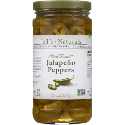 JEFF\'S NATURALS: Sliced Tamed Jalapeno Peppers, 12 oz