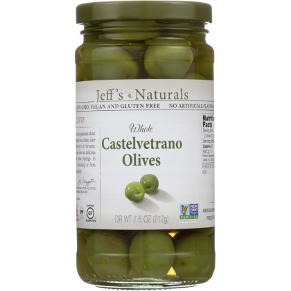 JEFF\'S NATURALS: Whole Castelvetrano Olives, 7.5 oz