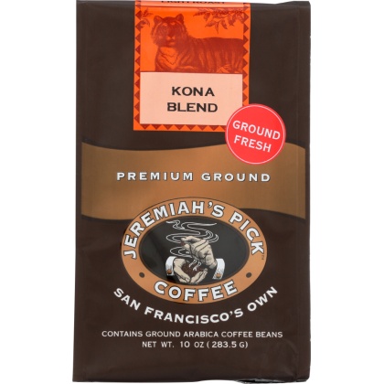 JEREMIAHS PICK COFFEE: Kona Blend Ground Coffee, 10 oz