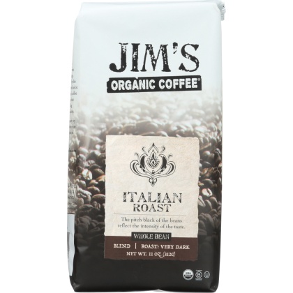 JIM\'S ORGANIC COFFEE: Italian Roast Whole Bean, 11 Oz