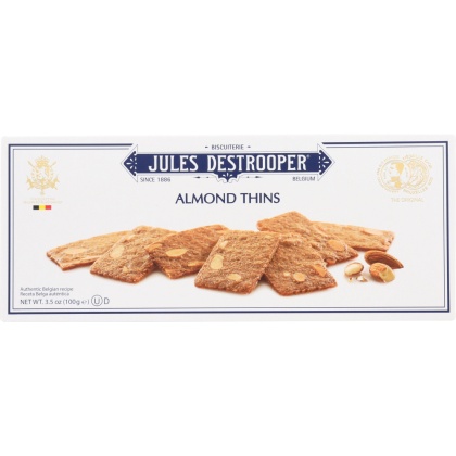 JULES DESTROOPER: Cookie Thin Almond, 3.5 oz