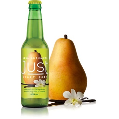 JUST CRAFT SODA: Pear and Vanilla Soda, 12 oz