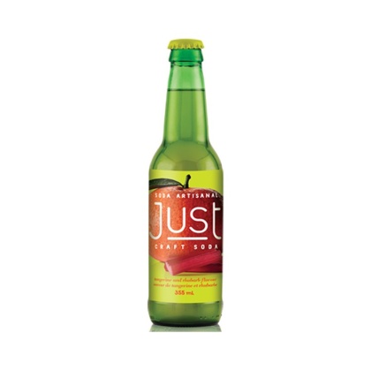 JUST CRAFT SODA: Tangerine and Rhubarb Soda, 12 oz