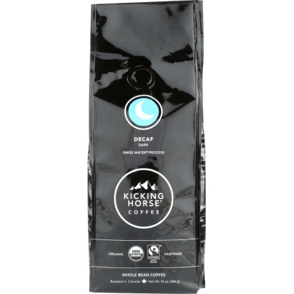 KICKING HORSE: Coffee Decaf Dark Roasted Whole Bean, 10 oz