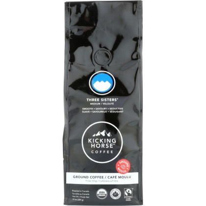 KICKING HORSE: Three Sisters Medium Roast Ground Coffee, 10 oz