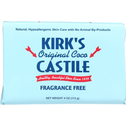 KIRK\'S: Original Coco Castile Bar Soap Fragrance Free, 4 oz