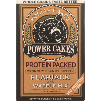 KODIAK: Mix Power Cakes Crunchy Peanut Butter Flapjack, 18 oz