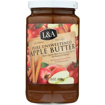 L&A: Pure Unsweetened Apple Butter, 16 oz