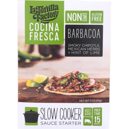 LA TORTILLA FACTORY: Cooking Sauce Barbacoa, 3 oz