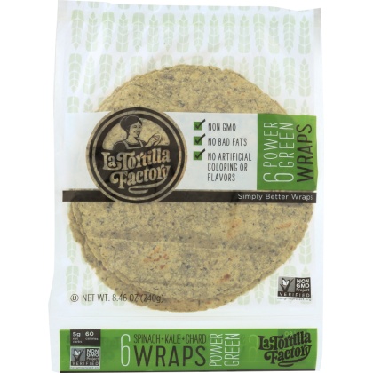 LA TORTILLA FACTORY: Power Green Tortilla Wraps, 8.46 oz