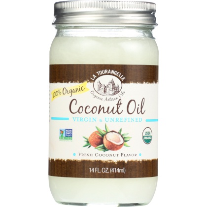 LA TOURANGELLE: Virgin & Unrefined Coconut Oil, 14 oz