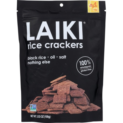 LAIKI: Crackers Black Rice, 3.53 oz