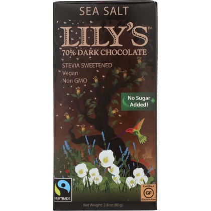 LILYS SWEETS: 70% Extra Dark Chocolate Bar, 2.8 oz