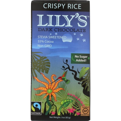 LILY\'S: Dark Chocolate with Stevia Crispy Rice, 3 oz