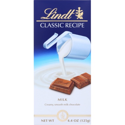 LINDT: Classic Recipe Milk Chocolate Bar, 4.4 O\\oz