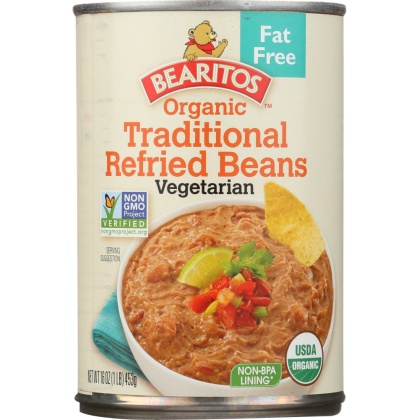 LITTLE BEAR: Bearitos Organic Traditional Refried Beans, 16 Oz