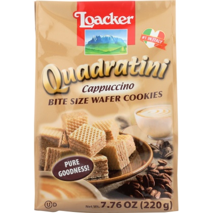 LOACKER: Quadratini Cappuccino Wafer 220g, 7.76 oz