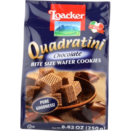 LOACKER: Quadratini Chocolate Wafer 250g, 8.82 oz