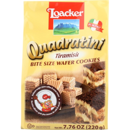 LOACKER: Quadratini Tiramisu Wafer 220g, 7.76 oz