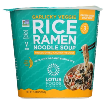 LOTUS FOODS: Garlicky Veggie Rice Ramen Noodle Soup, 1.94 oz