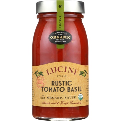 LUCINI: Italia Tomato Sauce Rustic Basil, 25.5 oz