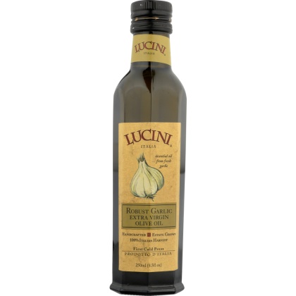 LUCINI: Olive Oil Extra Virgin Robust Garlic, 8.5 oz