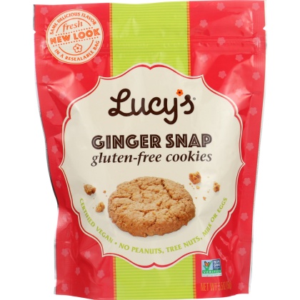 LUCY\'S: Gluten Free Ginger Snap Cookies, 5.5 oz