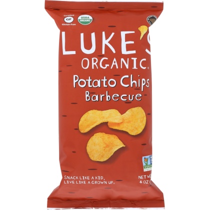 LUKES ORGANIC: Chips Potato Barbeque Organic, 4 oz