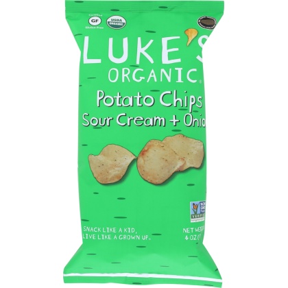 LUKES ORGANIC: Sour Cream & Onion Potato Chips, 4 oz