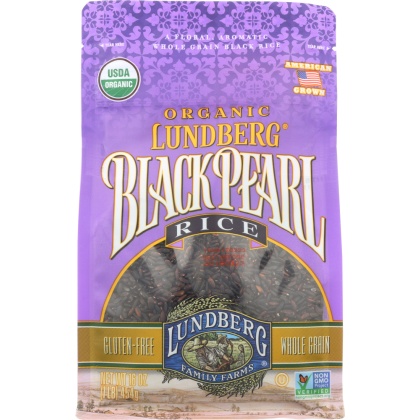 LUNDBERG: Organic Black Pearl Rice, 1 lb