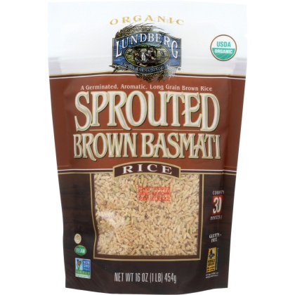 LUNDBERG: Organic Sprouted Brown Basmati Rice, 1 lb