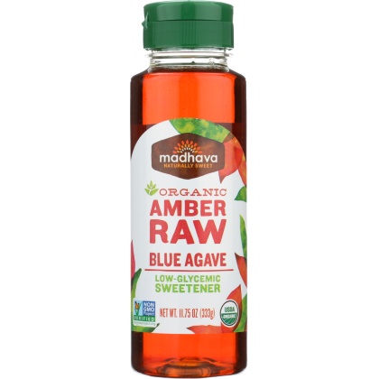 MADHAVA: Organic Amber Raw Blue Agave, 11.75 oz