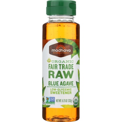 MADHAVA: Organic Fair Trade Raw Blue Agave, 11.75 oz