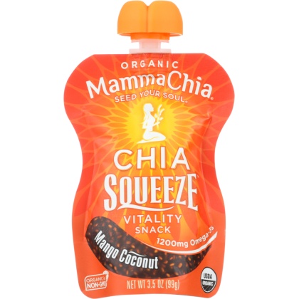 MAMMA CHIA: Squezze Vitality Snack Mango Coconut, 3.5 oz