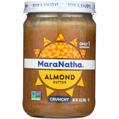 MARANATHA: Roasted Crunchy Almond Butter No Salt, 16 oz