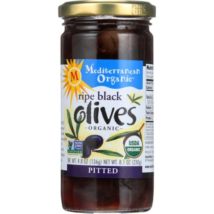 MEDITERRANEAN ORGANICS: Ripe Black Olives Pitted Organic, 9 oz