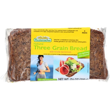 MESTEMACHER: Bread Natural Three Grain, 17.6 oz