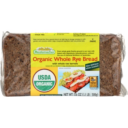 MESTEMACHER: Bread Whole Rye Organic, 17.6 oz