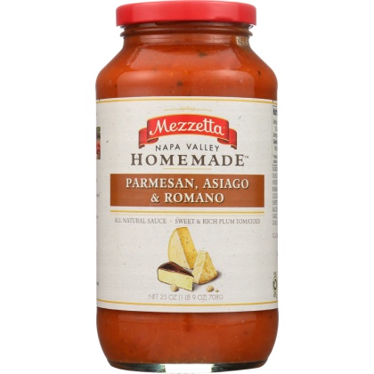 MEZZETTA: Napa Valley Homemade Parmesan, Asiago & Romano Sauce, 25 oz