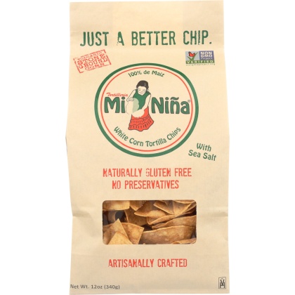 MI NINA: Chips Tortilla Sea Salt, 12 oz