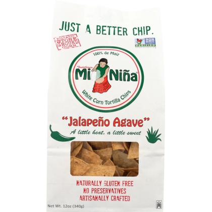 MI NINA: Tortilla Chip Jalapeno Agave, 12 oz