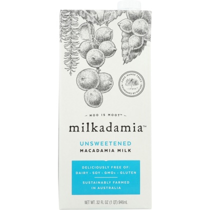 MILKADAMIA: Unsweetened Macadamia Milk, 32 fo